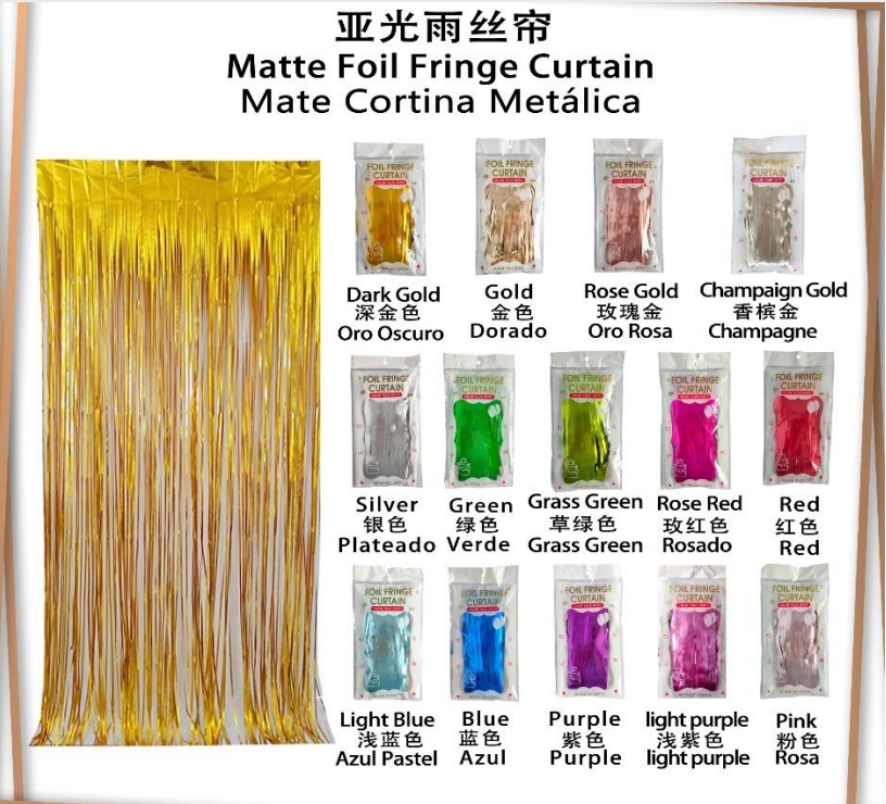 Matte Foil Fringe CurtainMate Cortina Metálica