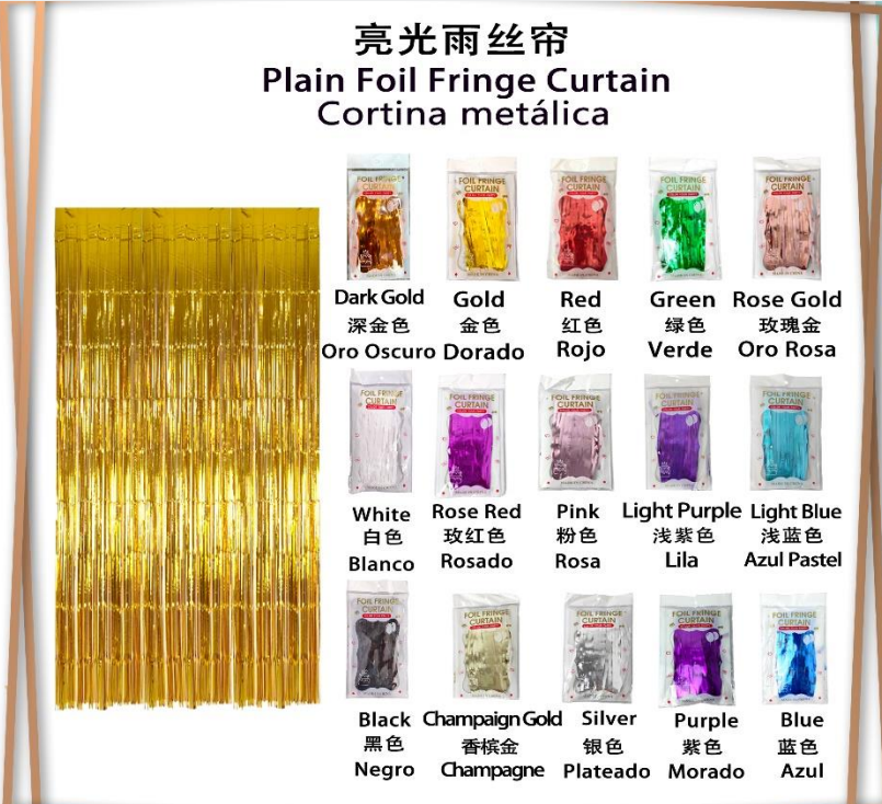 Plain Foil Fringe CurtainCortina metalica