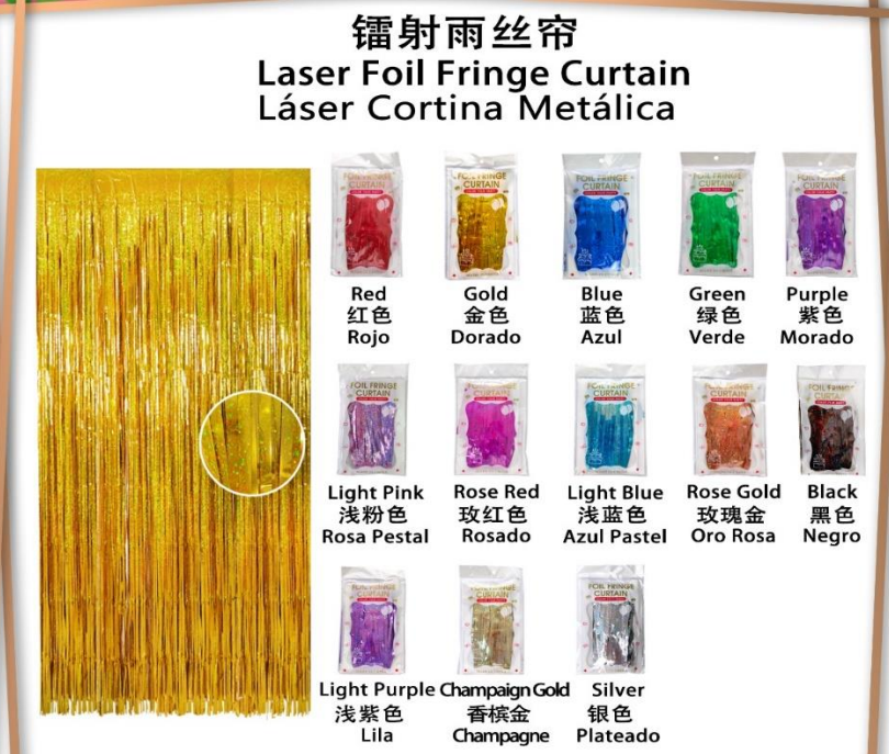 Laser Foil Fringe CurtainLáser Cortina Metálica