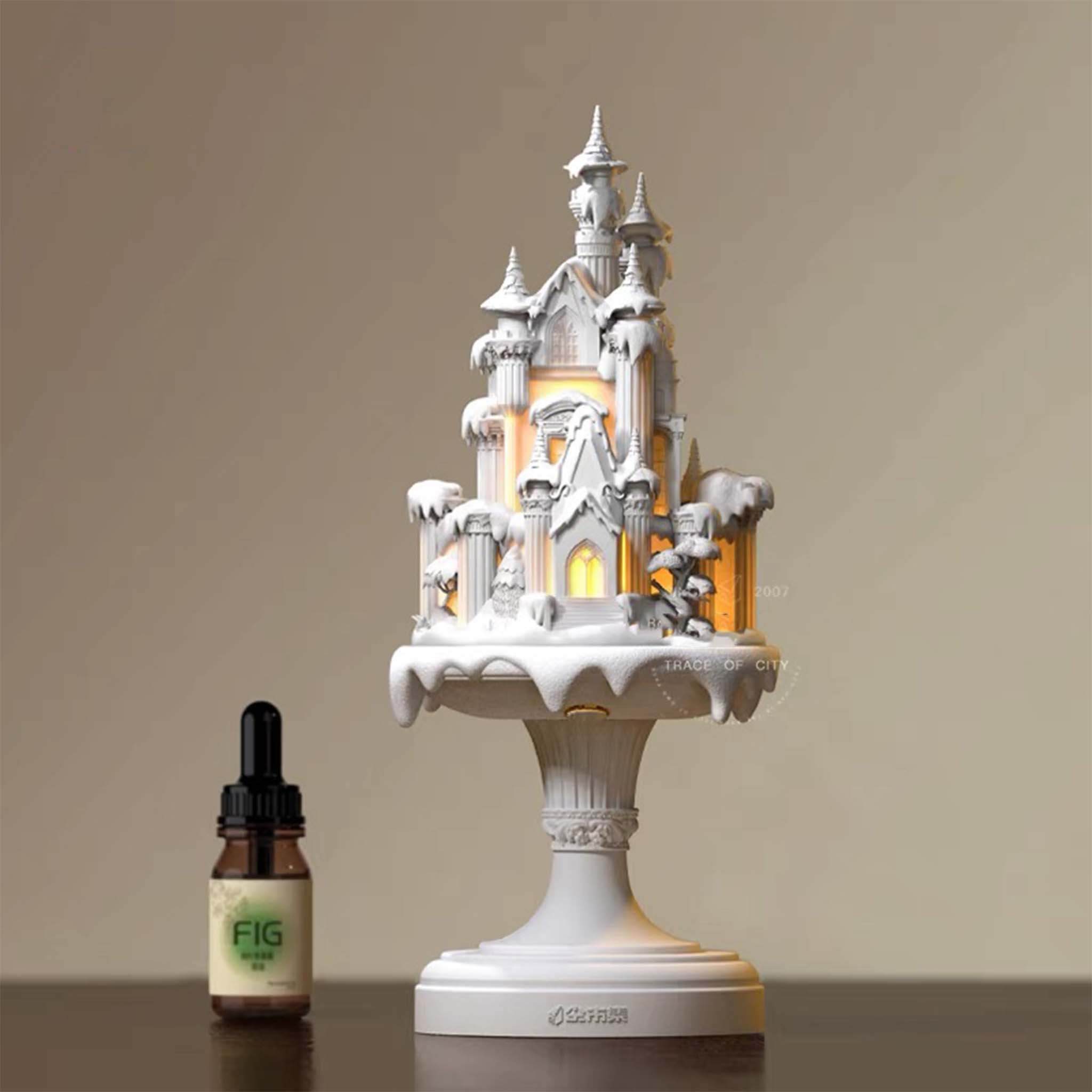 Fairy Tale Town Plaster Touch Aromatherapy Lamp Bedside Bedside Atmosphere Essential Oil Diffusing Night Light Ornament Gift