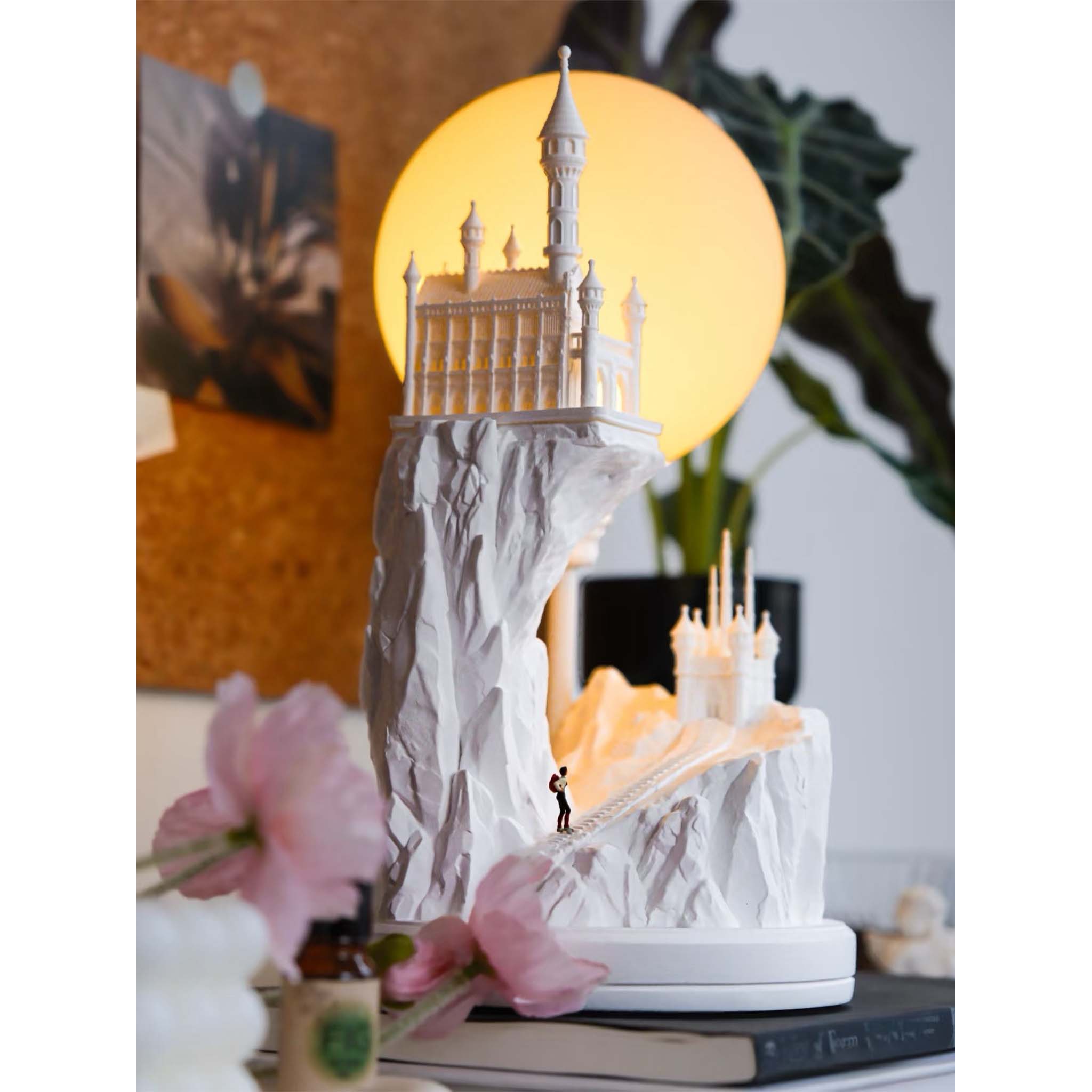 White moonlight plaster table lamp bedroom bedside lamp atmosphere aromatherapy night light wedding wedding birthday gift