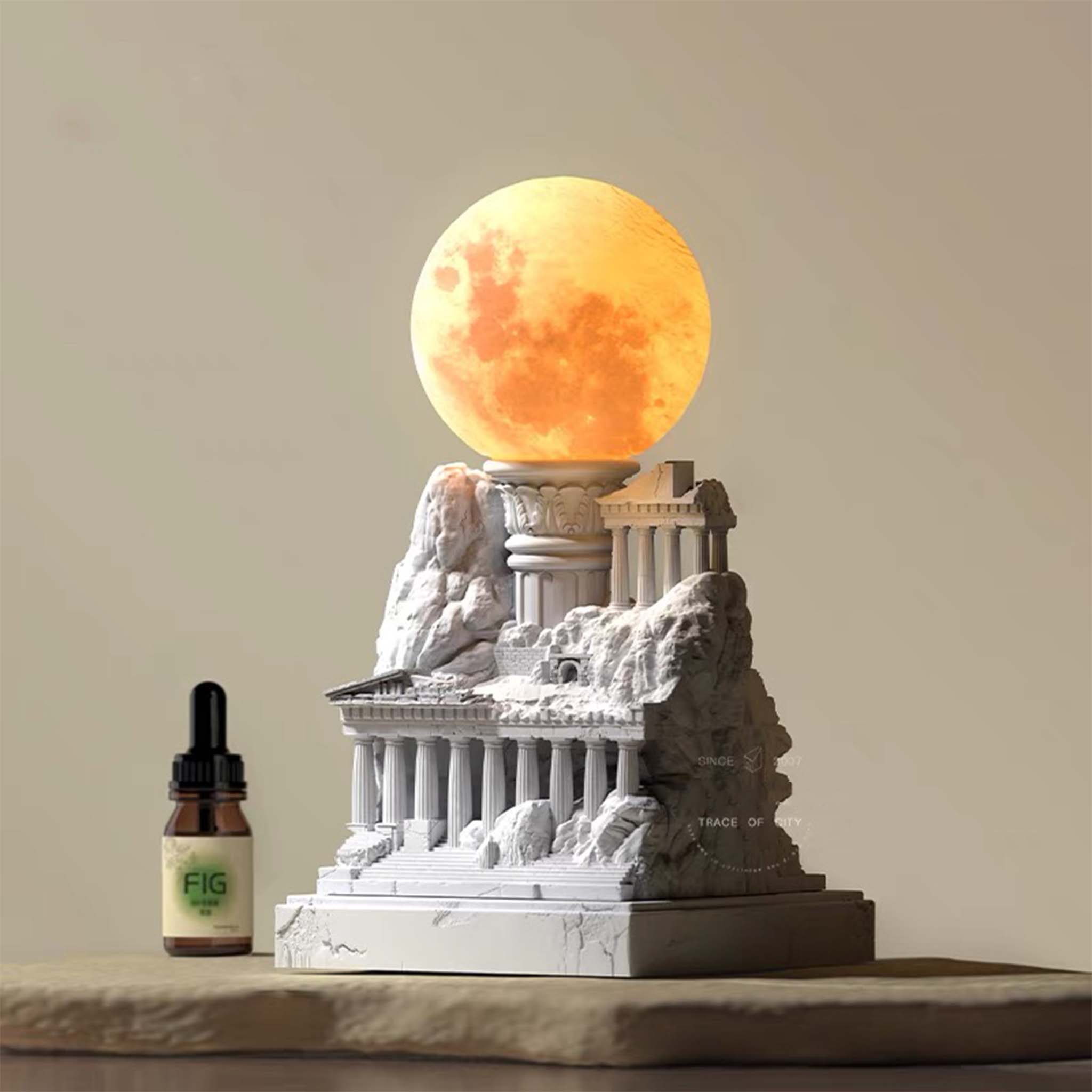 Ancient Greek plaster touch moon lamp bedroom bedside lamp atmosphere diffuser night light ornament gift