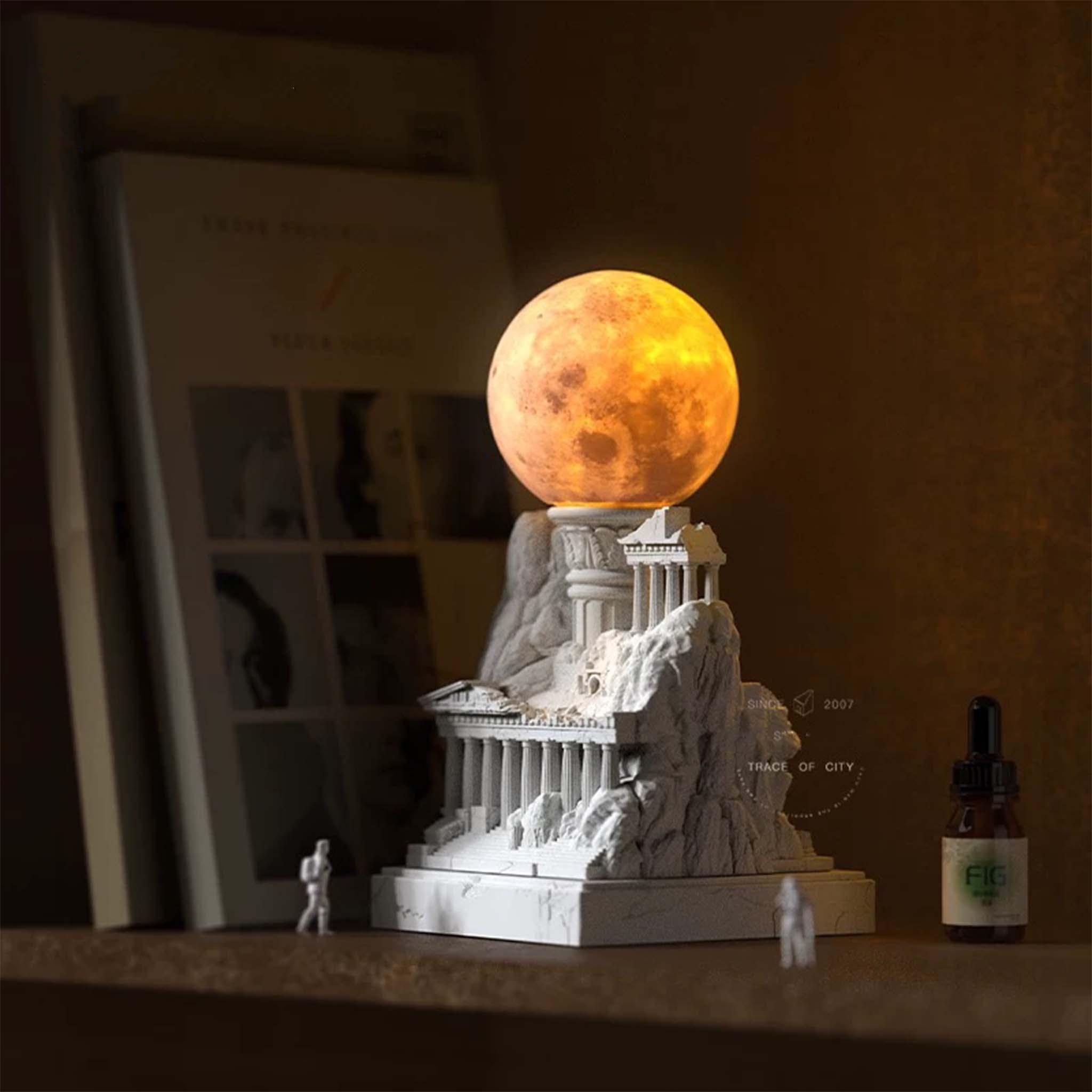 Ancient Greek plaster touch moon lamp bedroom bedside lamp atmosphere diffuser night light ornament gift